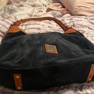Suede shoulder bag